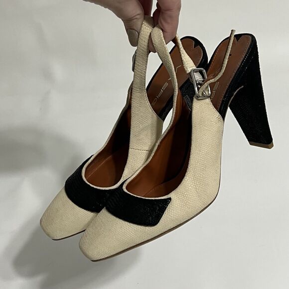 VIA SPIGA Sling Back Heels Square Heel Classy Sample Unique Women's US 6M - Picture 3 of 9